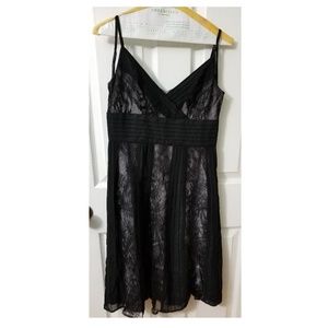Ann Taylor Loft Black & Silver Lace Dress